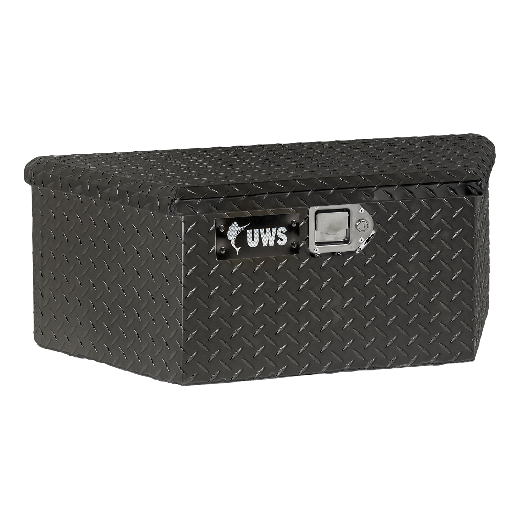 UWS, 34in. Trailer Tongue Box with Low Profile, Width 34.5 in, Material Aluminum, Color Finish Gloss Black, Model# EC20422